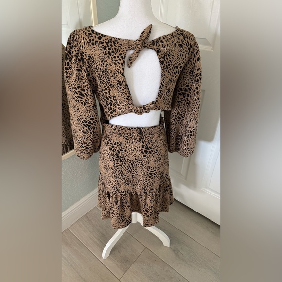 Anthropologie Maeve Knit Cut-Out Mini Dress Size 8 - Picture 9 of 16